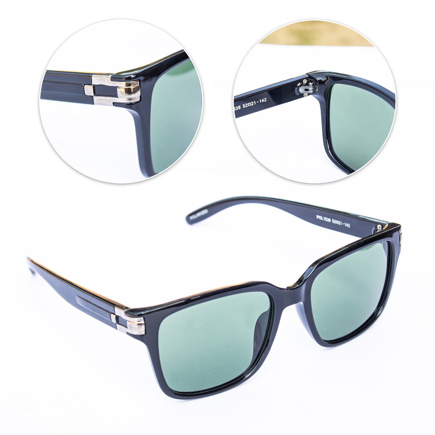 Green Square Polarized Sunglasses For Men