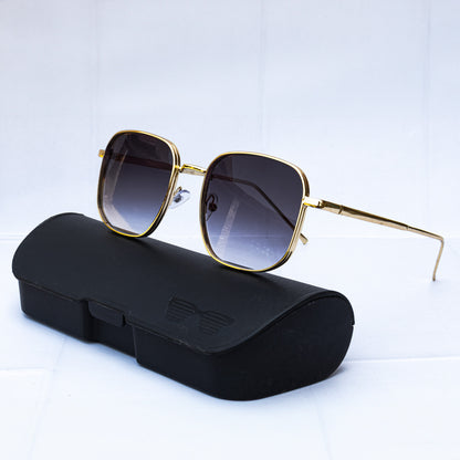 Jiebo Black Full Rim Square Sunglasses