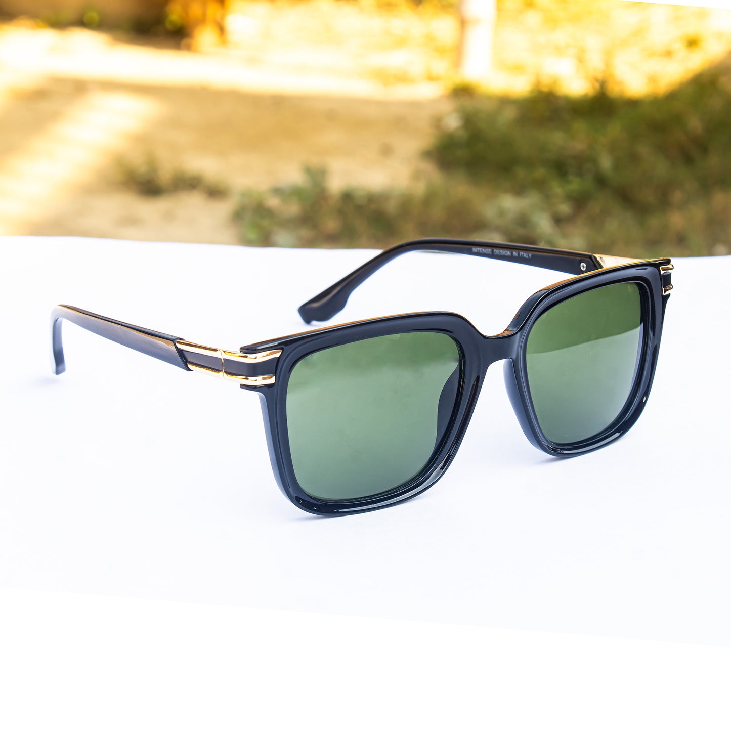 Jiebo Green 400%UV Rectangular Sunglasses