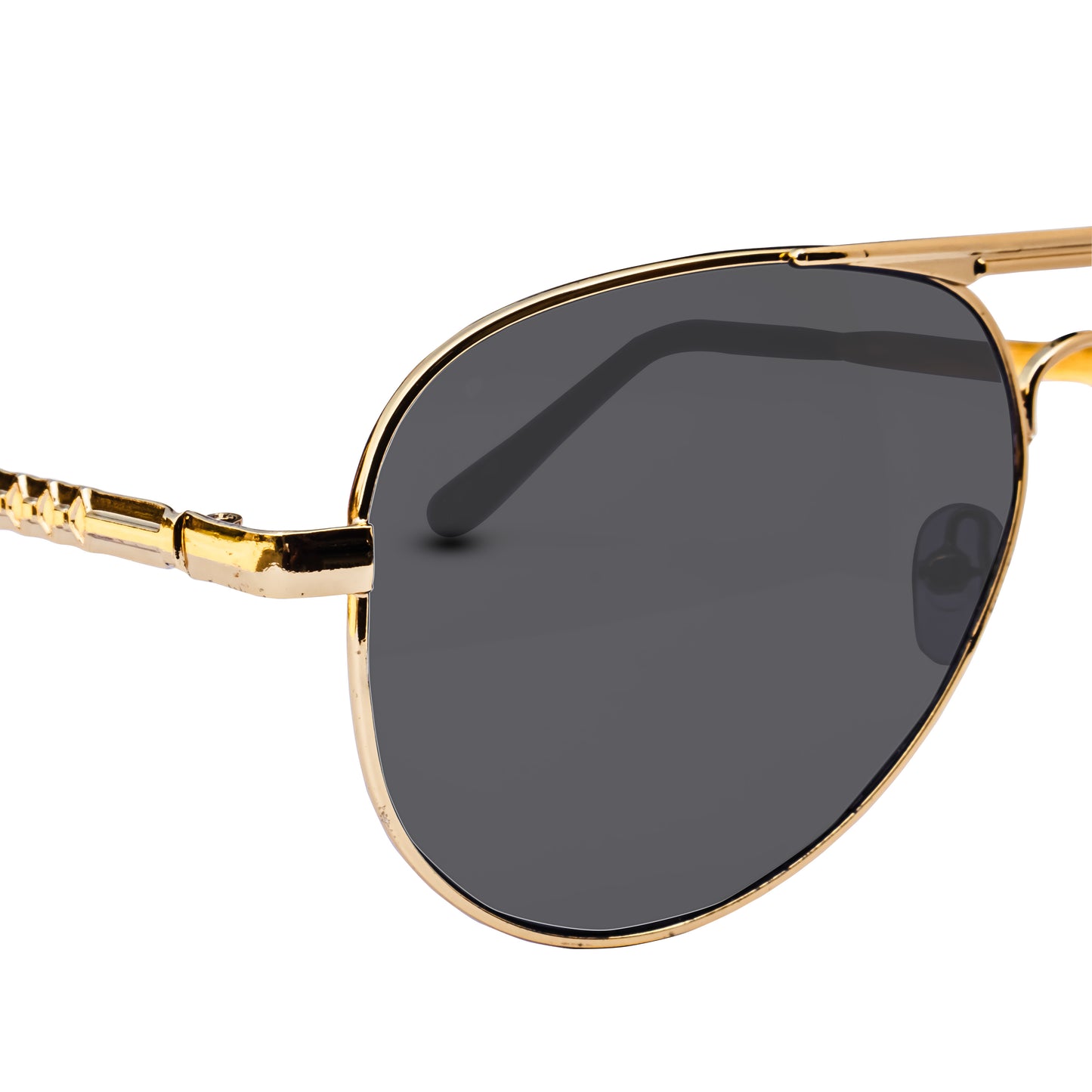 Jiebo Golden Black Aviator Sunglasses