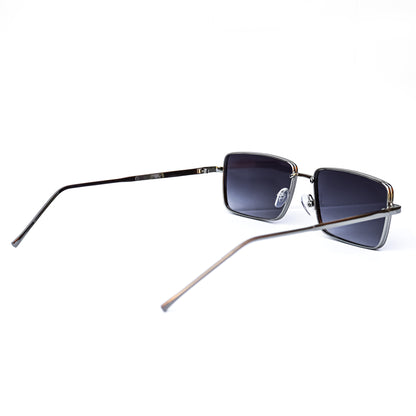 Jiebo Black Rectangle Men's Sunglasses