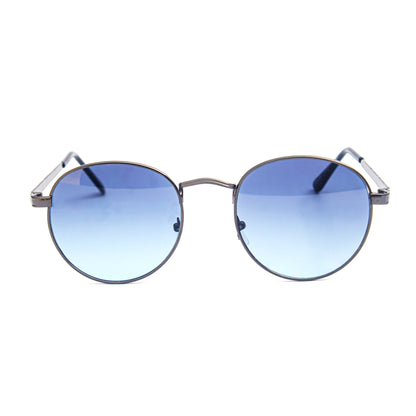 Blue Full Rim Round Sunglasses