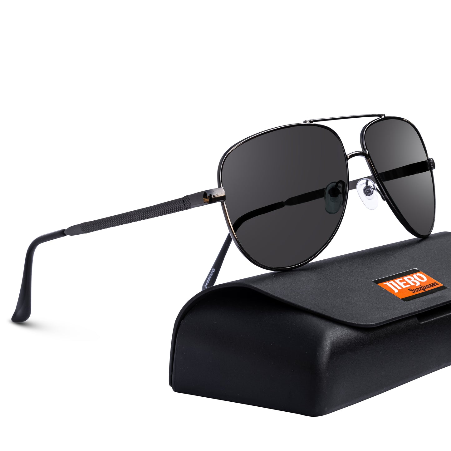 Jiebo Black Classic Aviator Sunglasses