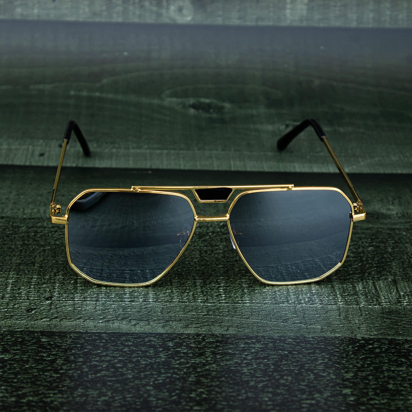 Golden Mirror Mercury Square Sunglasses