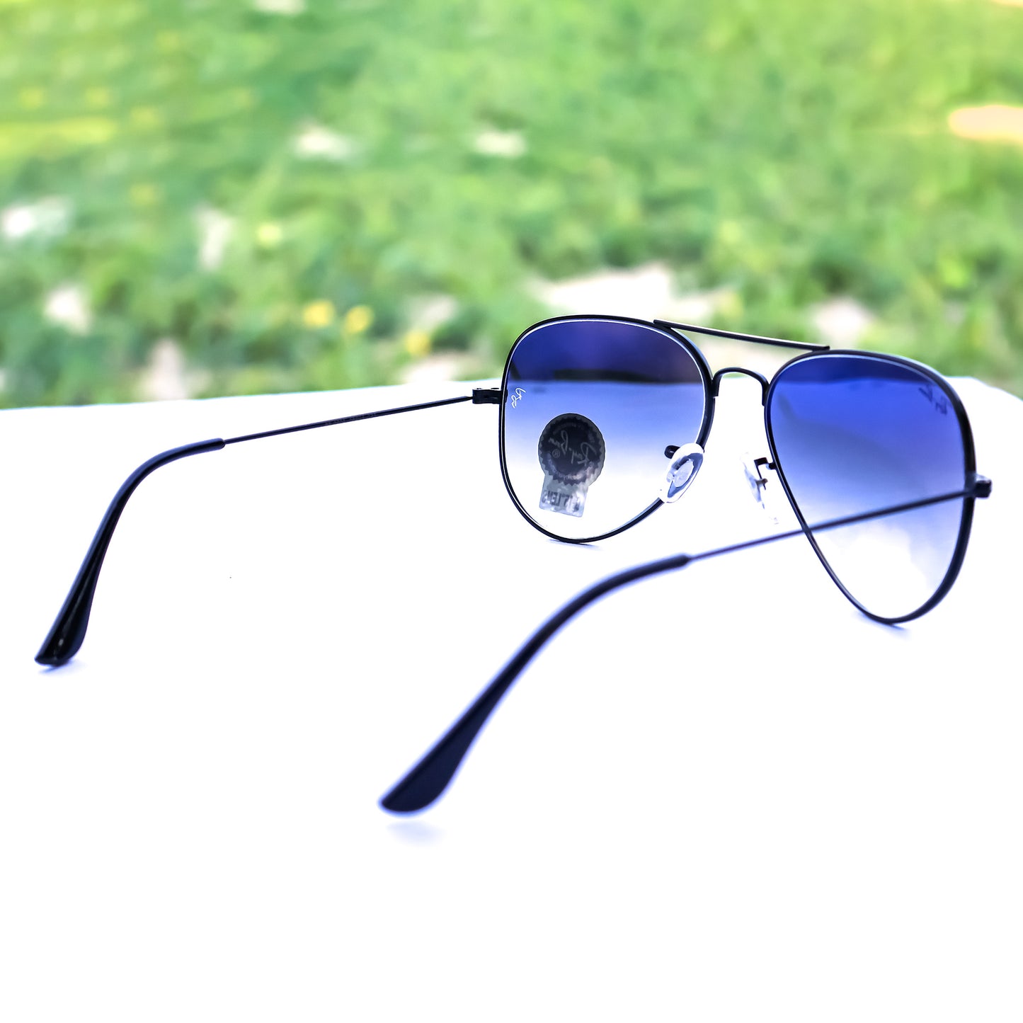 Jiebo Blue Mercury Aviator Sunglasses