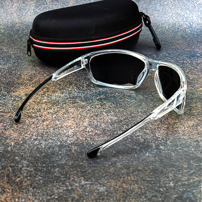Black Transparent Polarized Sports Sunglasses