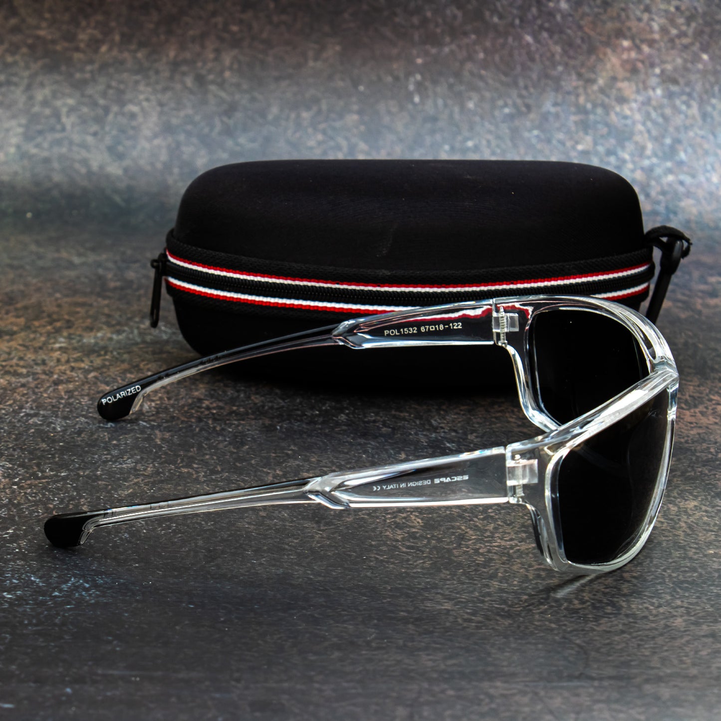 Black Transparent Polarized Sports Sunglasses