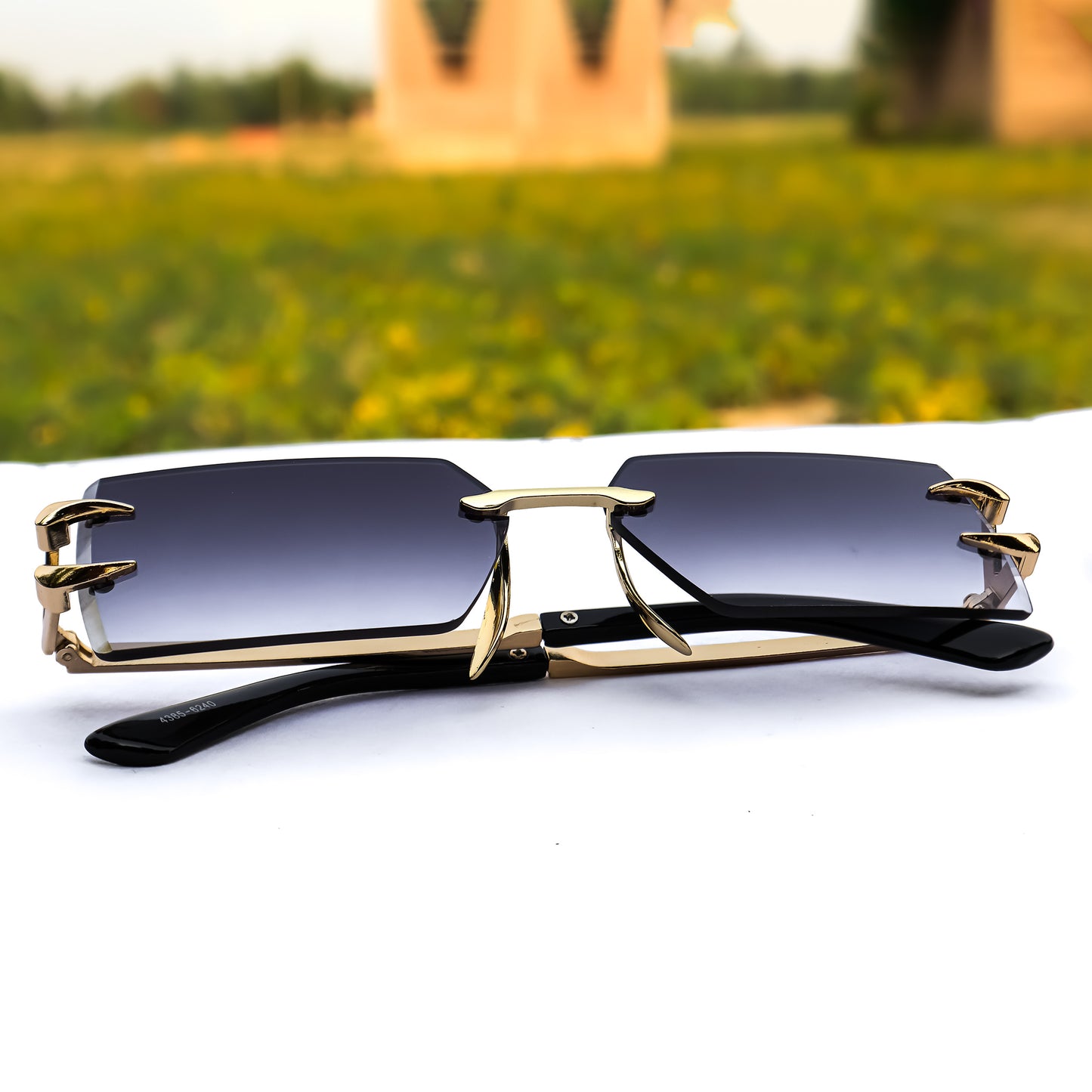 Jiebo Designer Rimless Vintage Shades Men's Sunglasses