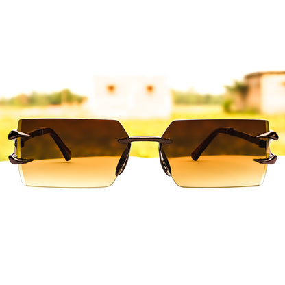 Jiebo Rimless Vintage Shades Men's Sunglasses