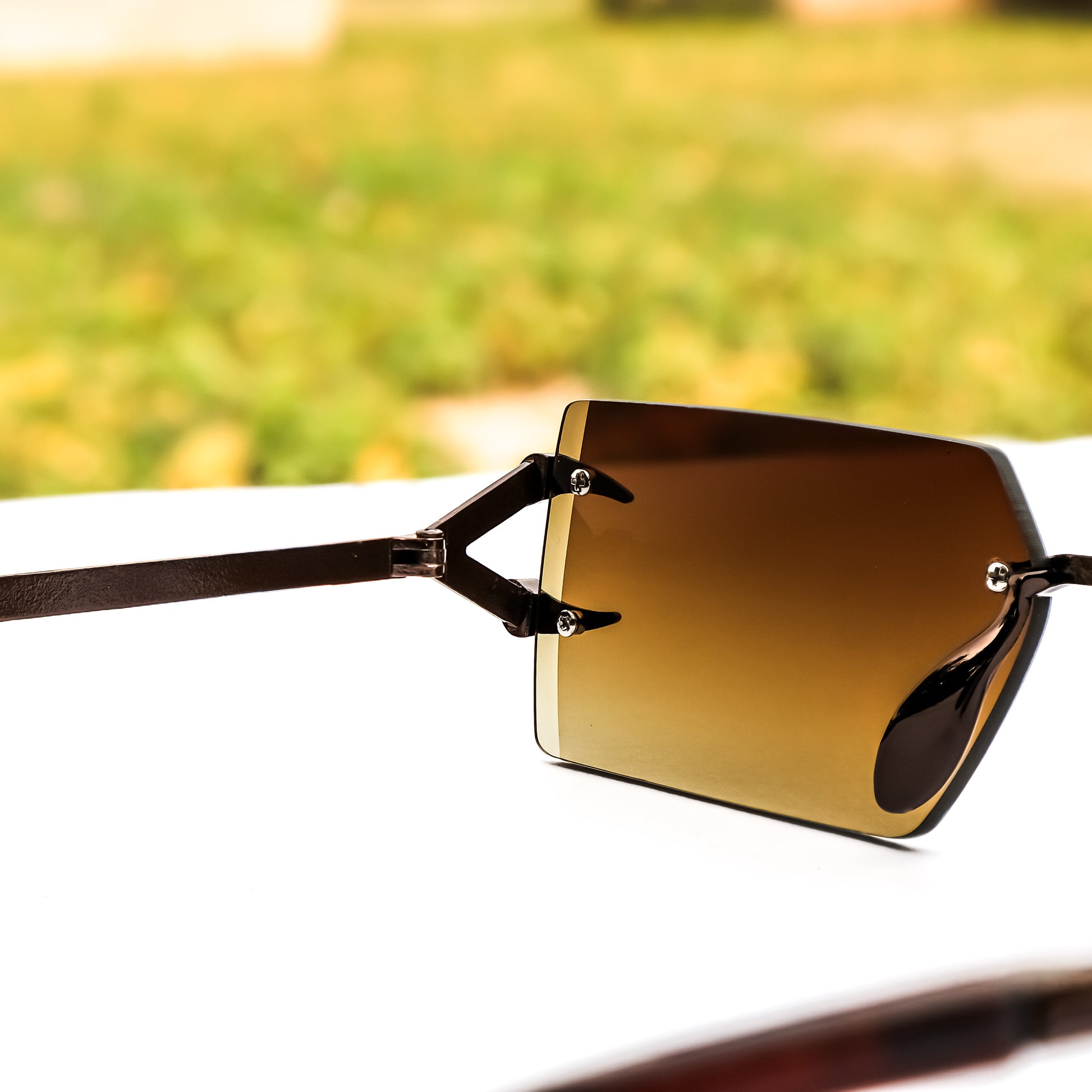 Jiebo Rimless Vintage Shades Men's Sunglasses