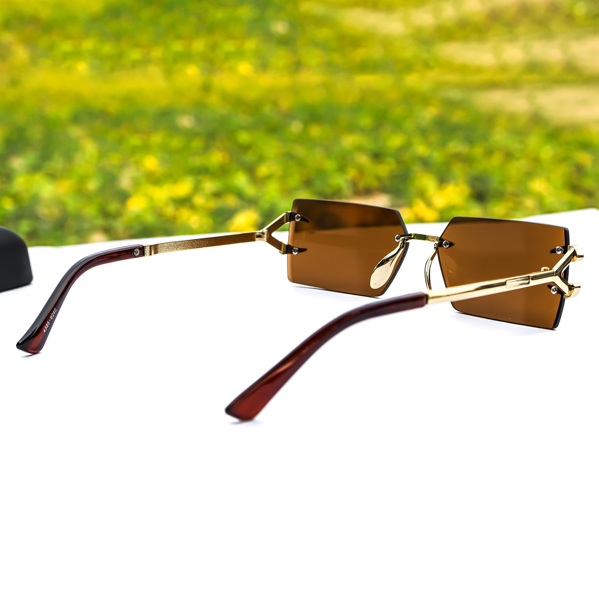 Jiebo Rimless Rectangular Sunglasses for men