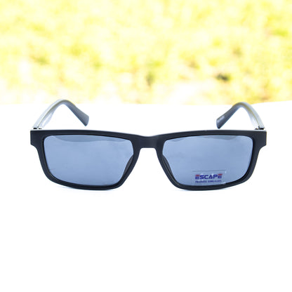 Jiebo Rectangular Black Polarized sunglasses