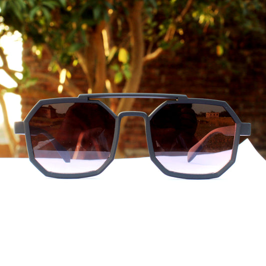 Jiebo UV Protection Retro Square Black Sunglasses