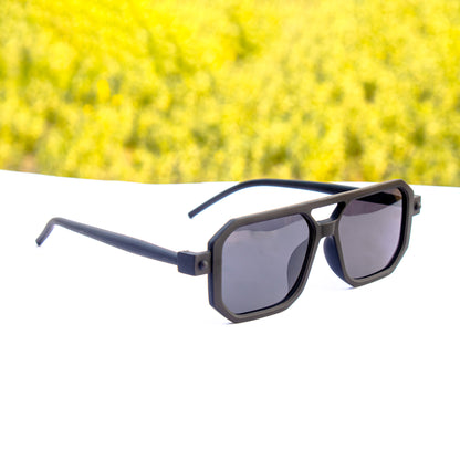 Jiebo Black UV Protection Retro Square Sunglasses