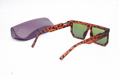 Jiebo Green Square Fancy Sunglasses