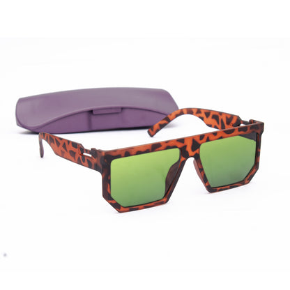 Jiebo Green Square Fancy Sunglasses