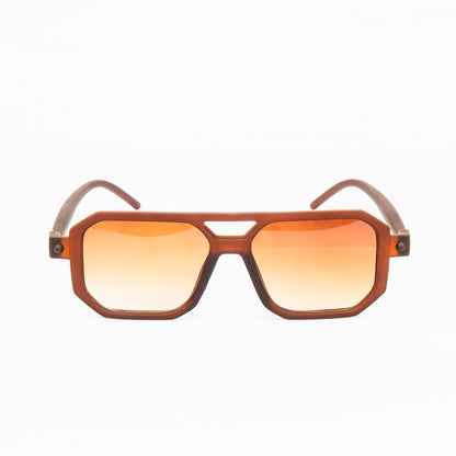 Jiebo Brwon Square Sunglasses