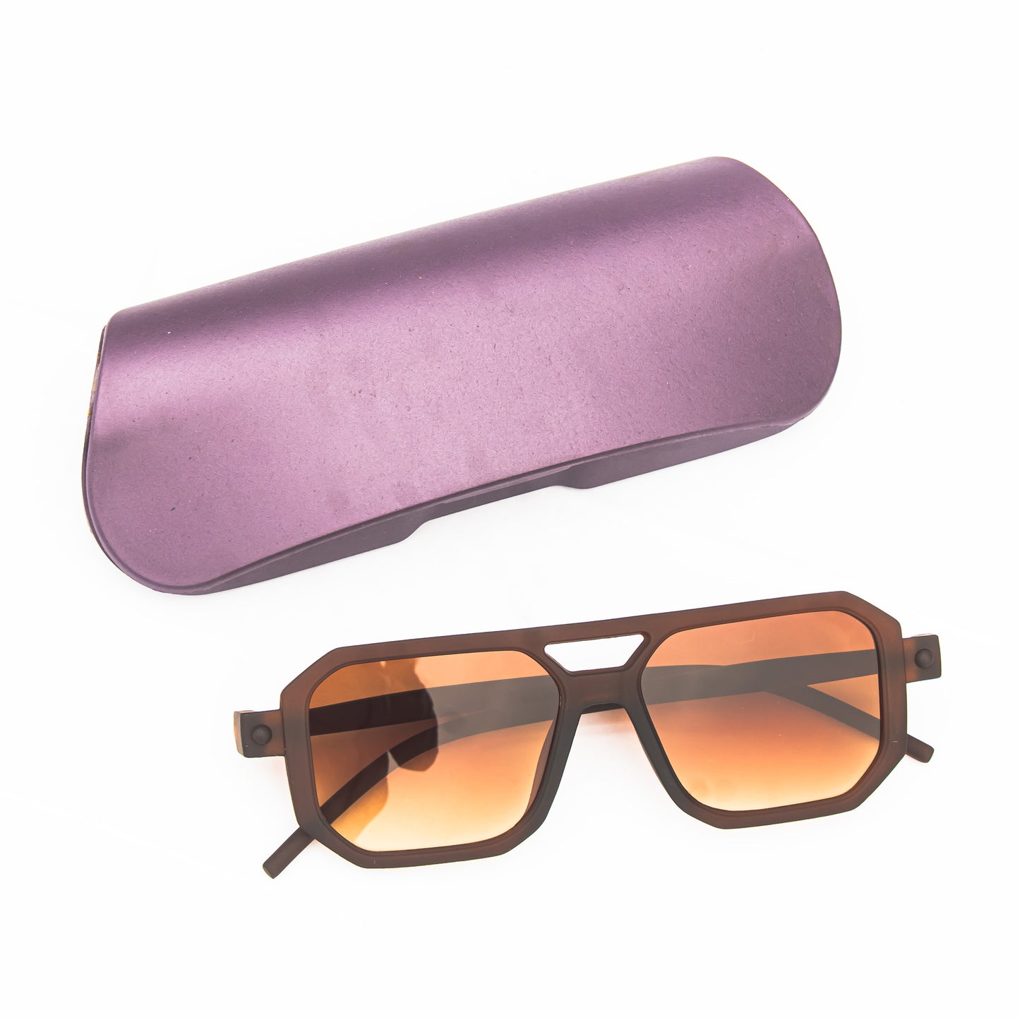 Jiebo Brwon Square Sunglasses