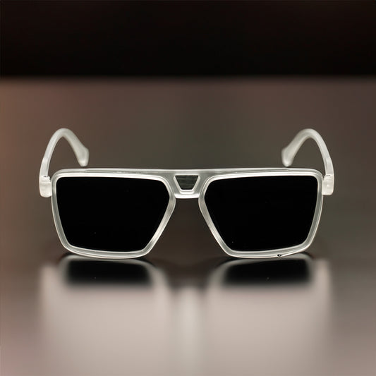 Jiebo Transparent Black Square Sunglasses