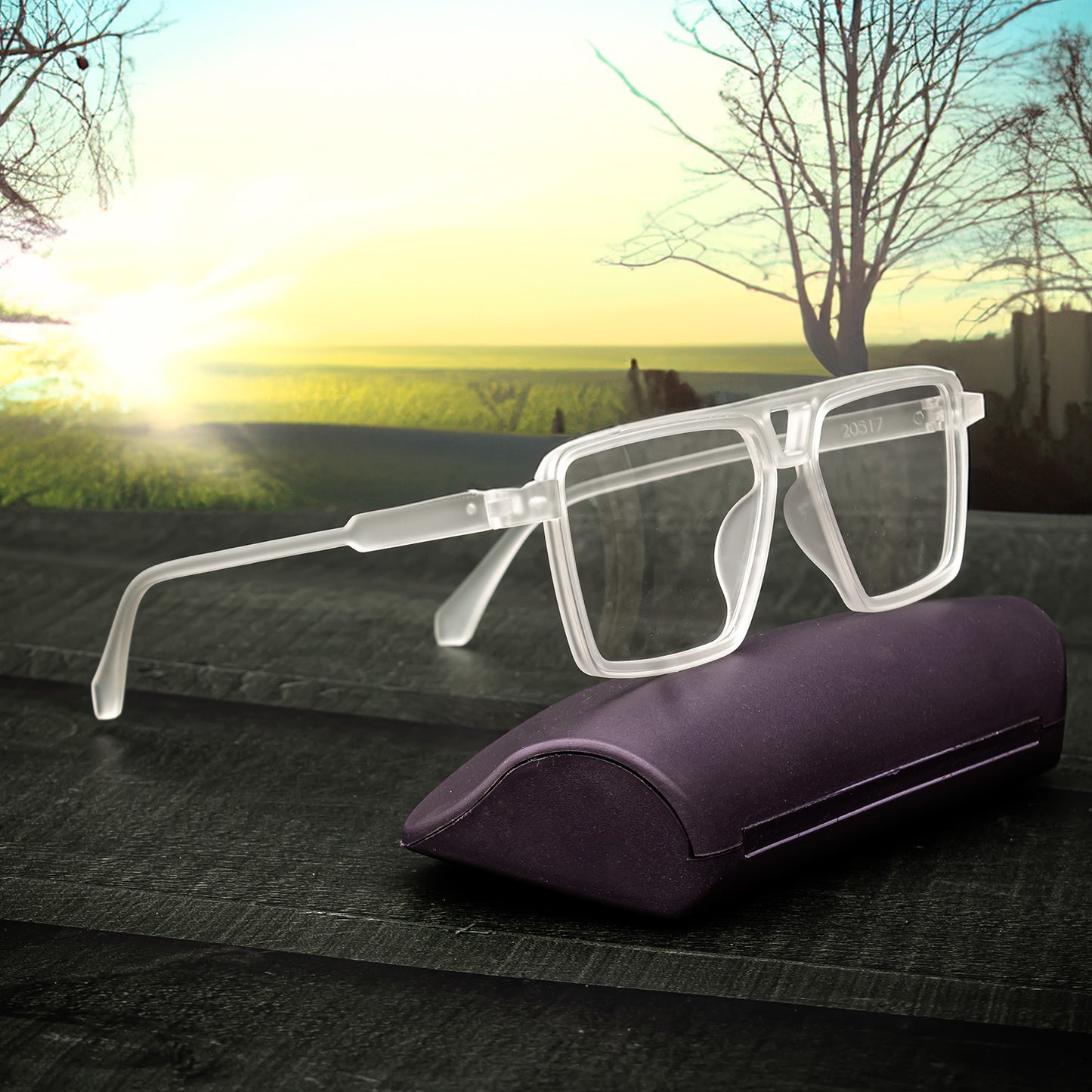 Jiebo Transparent Square Sunglasses