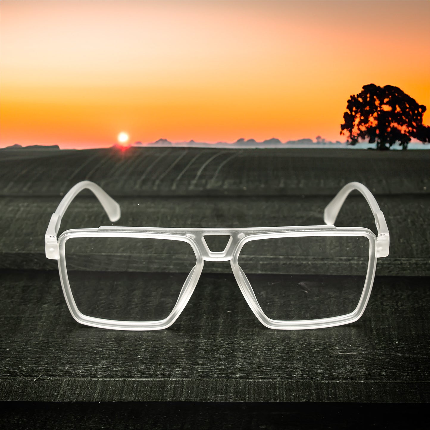 Jiebo Transparent Square Sunglasses