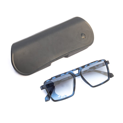 Jiebo Blue Square Sunglasses