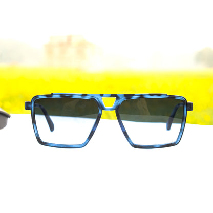 Jiebo Blue Square Sunglasses