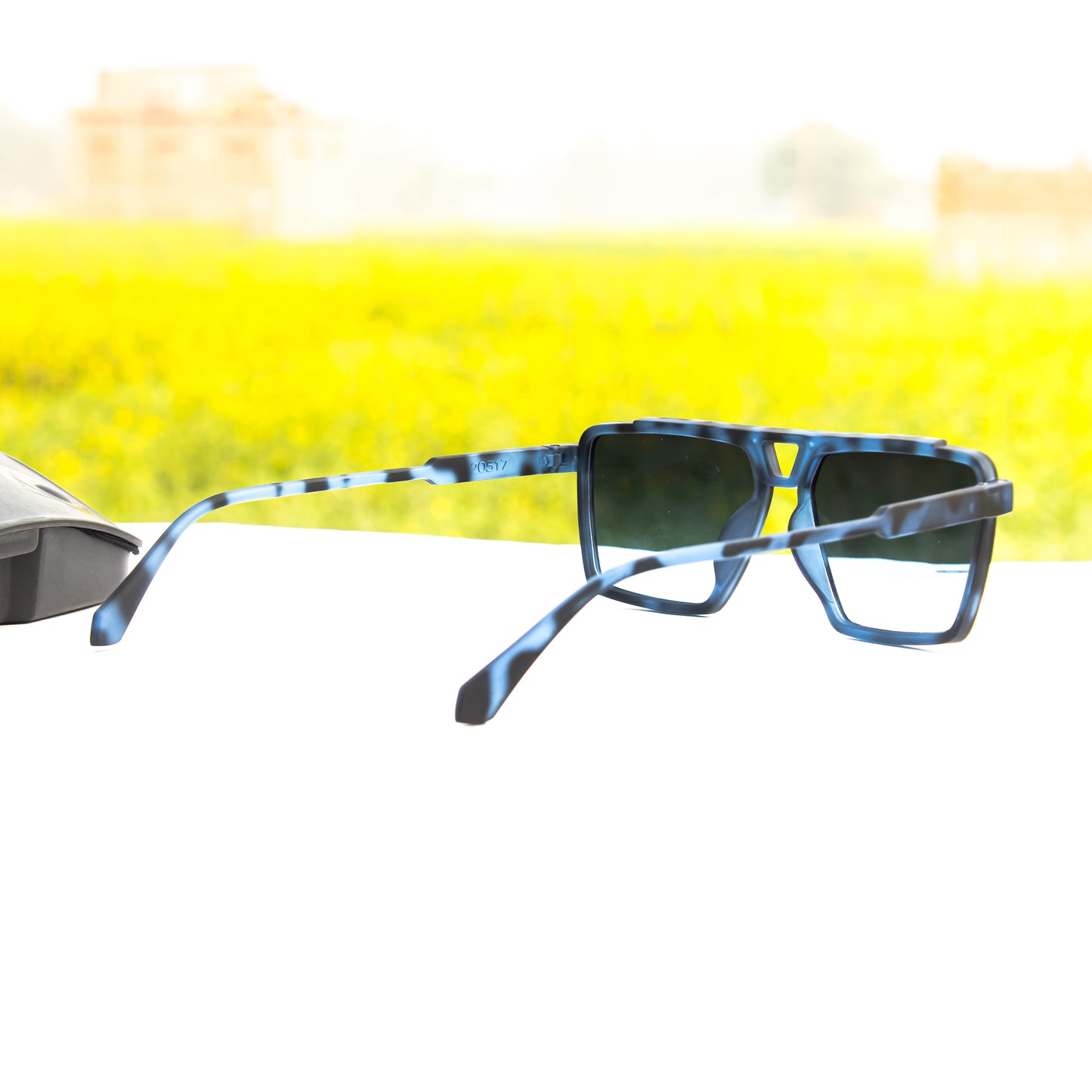 Jiebo Blue Square Sunglasses