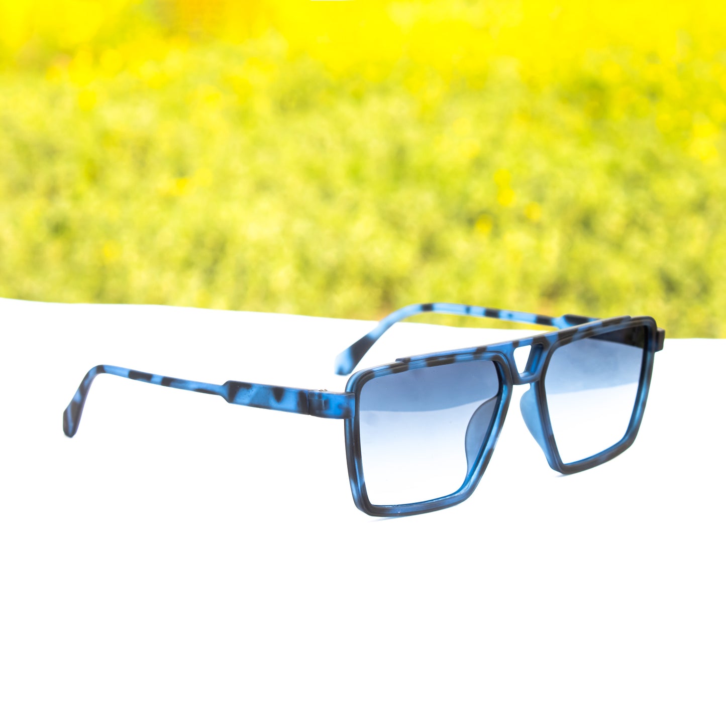 Jiebo Blue Square Sunglasses