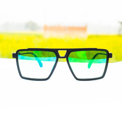 Jiebo Green Square Sunglasses