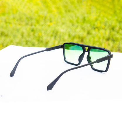 Jiebo Green Square Sunglasses