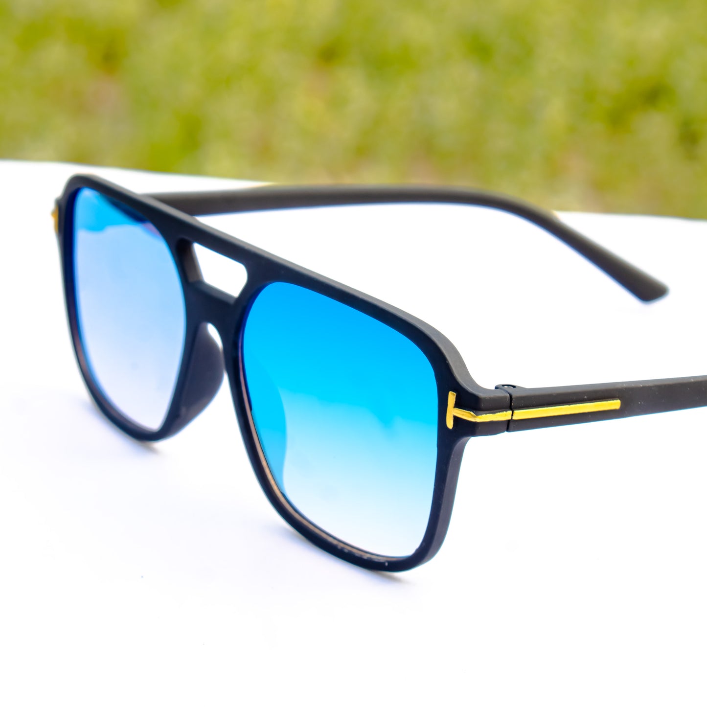 Jiebo Blue Square Sunglasses