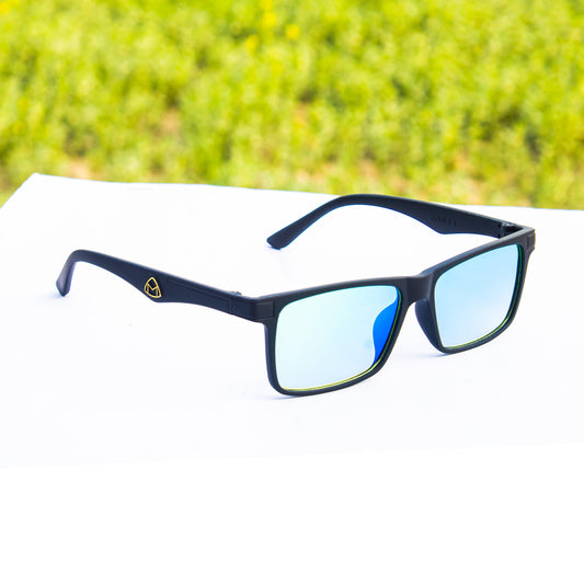 Jiebo Rectangular Blue Sunglasses