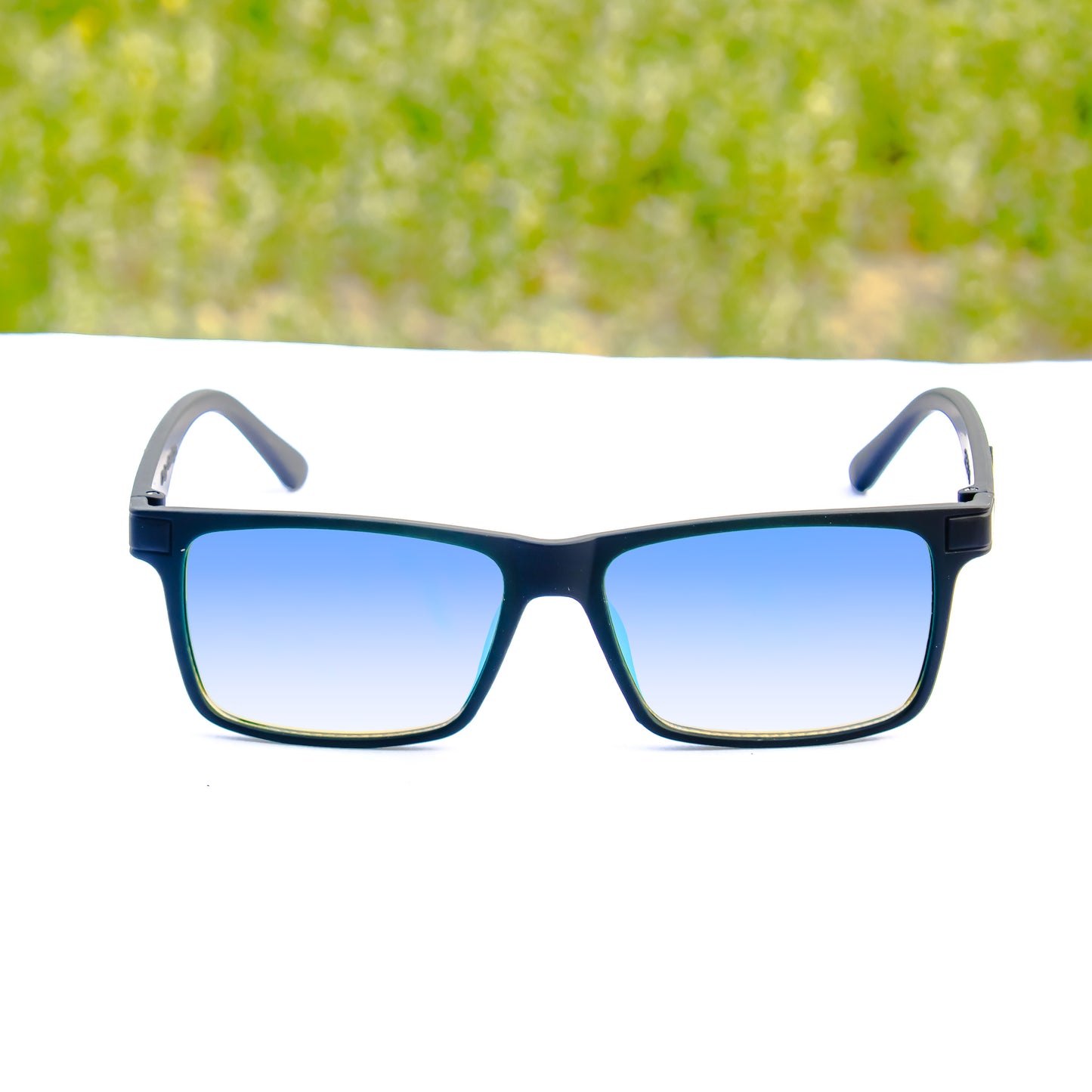 Jiebo Rectangular Blue Sunglasses