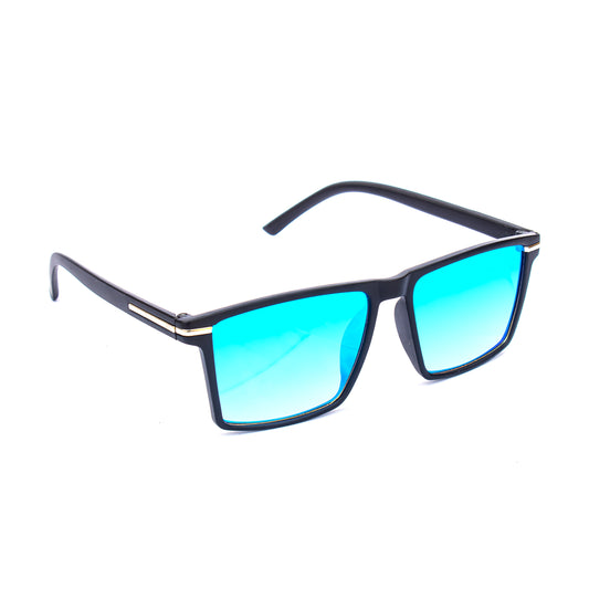 Jiebo Blue Mirror Stylish Sunglasses