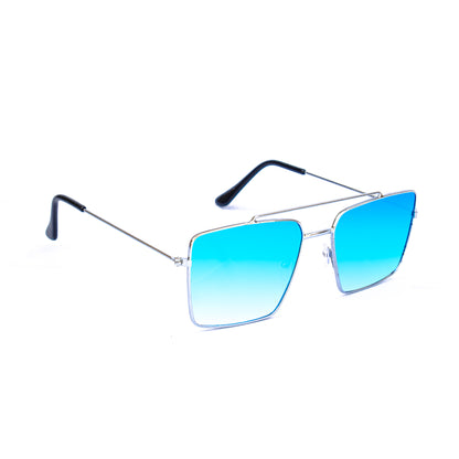 Jiebo Square Blue Reflective Sunglasses