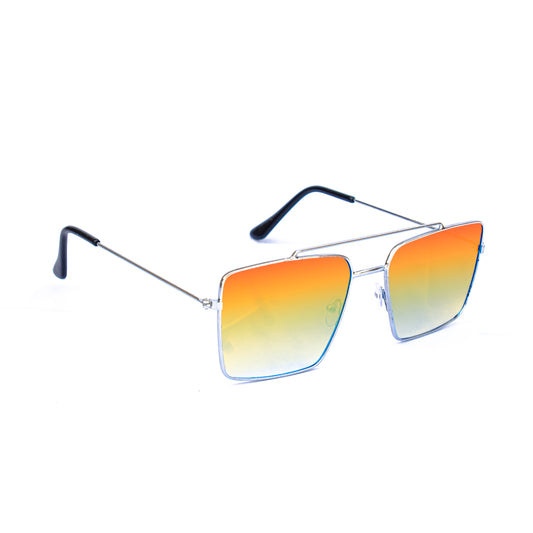 Jiebo Square Red Reflective Sunglasses