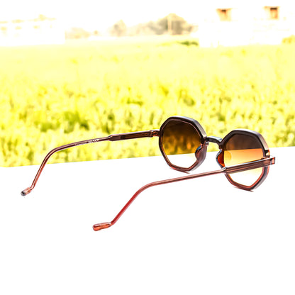 Jiebo Brwon UV Protection Round Sunglasses