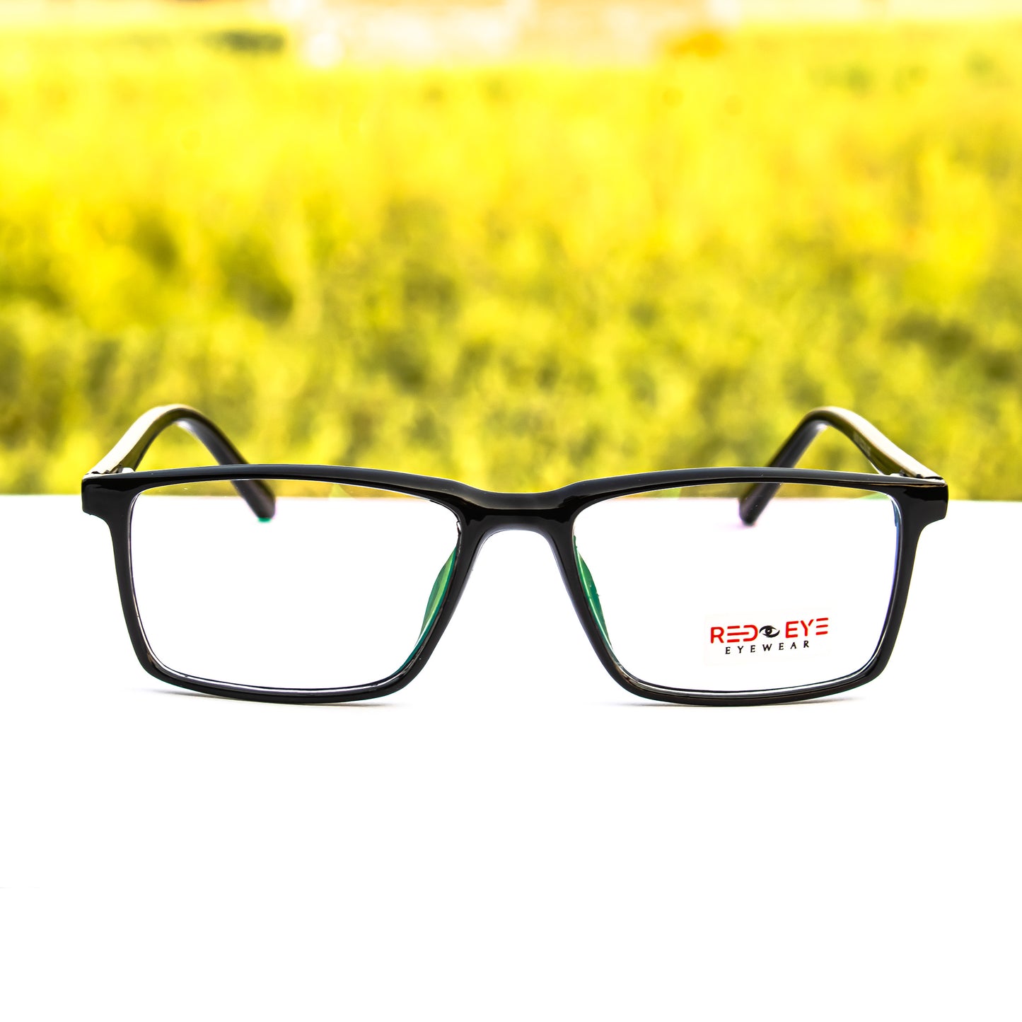Black Rectangle Eyeglasses Frame for Men