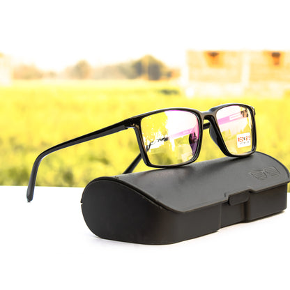 Black Rectangle Eyeglasses Frame for Men