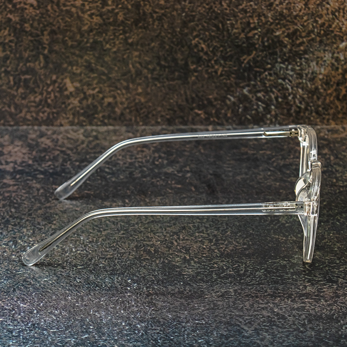 Jiebo Grey Transparent Full Rim Round Eyeglasses Frame