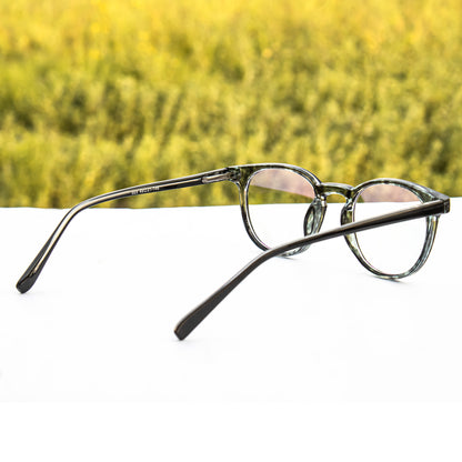 Jiebo Black Round Eyeglasses Frame