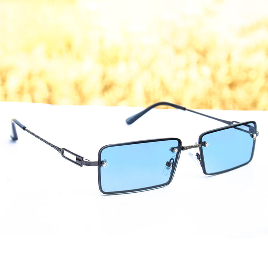  Blue  vintage rectangle sunglasses mens