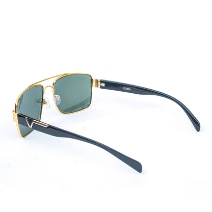 Jiebo Unisex Green Square Wayfarer Sunglasses
