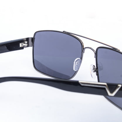 Jiebo Black Shade Lens Square Sunglasses