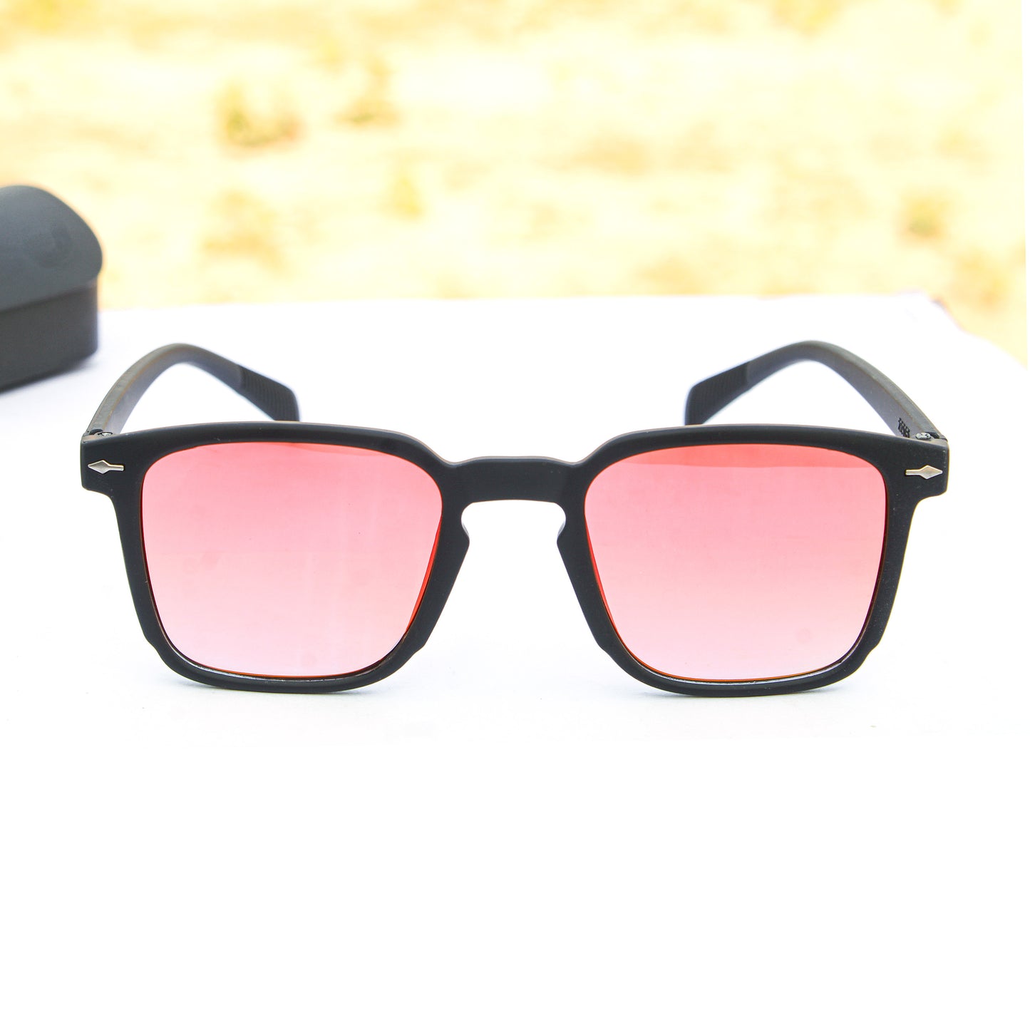 Square Mirrored Red Sunglasses