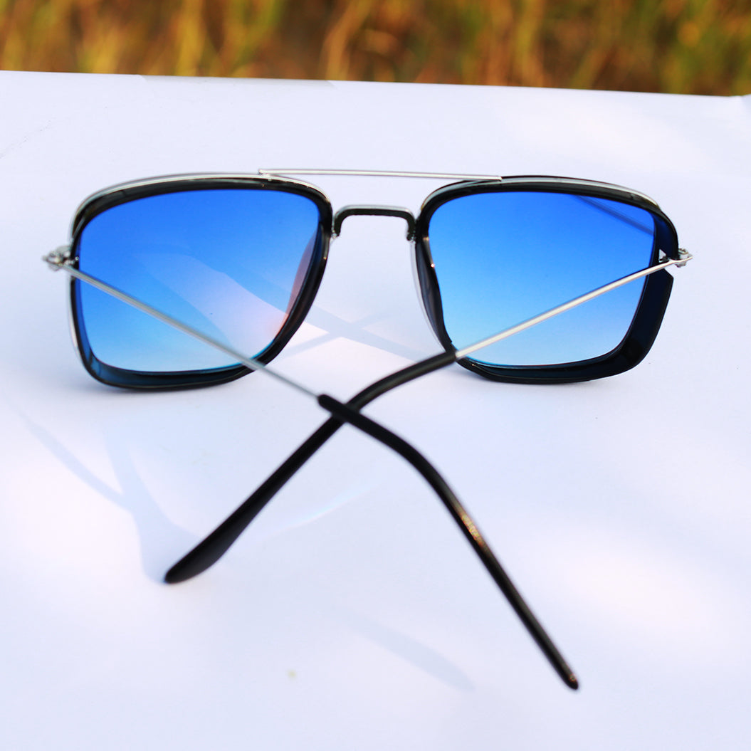 Blue Square Mirror Trendy Sunglasses for men – Fizamart