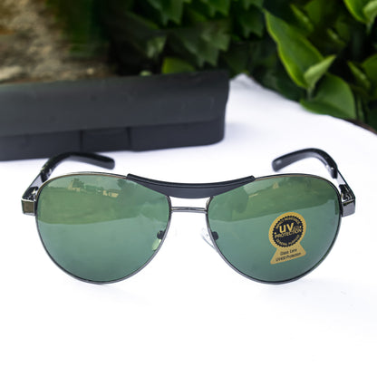 Jiebo Aviator Green UV Protection Sunglasses