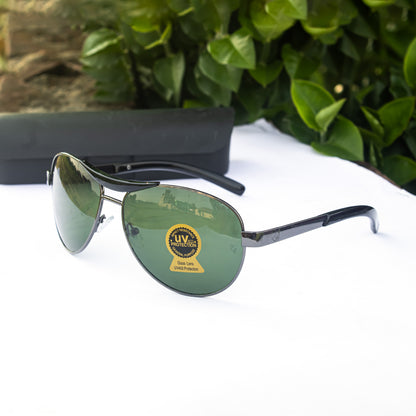 Jiebo Aviator Green UV Protection Sunglasses