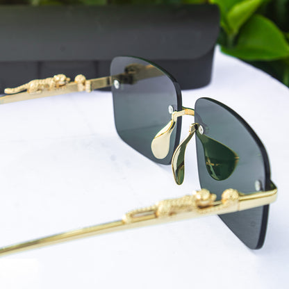 Designer Rimless Vintage Shades Sunglasses For Unisex-Jiebo